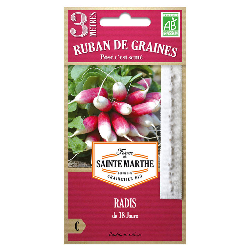 Ruban de radis de 18 jours - 150 graines AB - La ferme Sainte Marthe