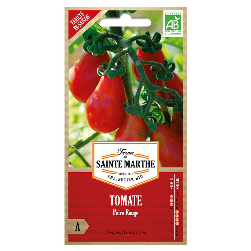 Tomate Poire Rouge - 50 graines AB - La ferme Sainte Marthe