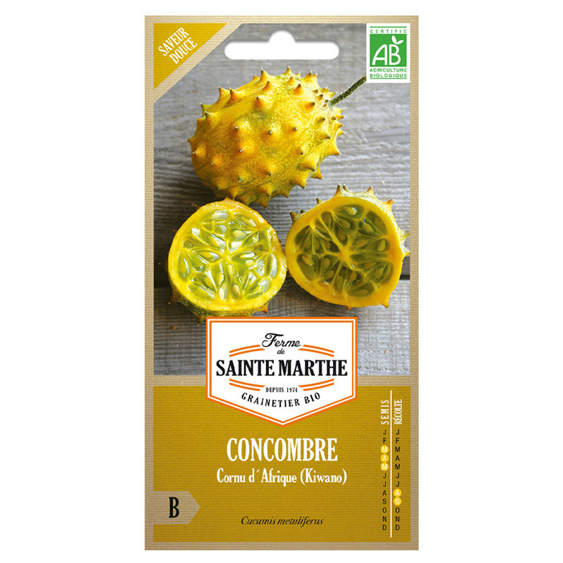 Concombre cornu d'Afrique Kiwano - 20 graines AB - La ferme Sainte Marthe