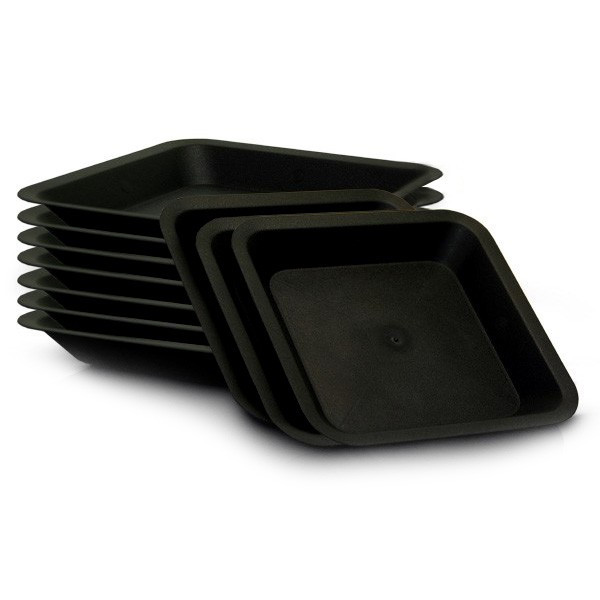 10 platos cuadrados - 30,5 x 30,5 cm - negro