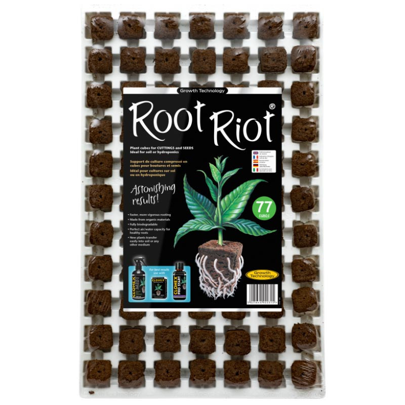 Plaque de 77 plugs de bouturage et germination- Root Riot - Growth technology
