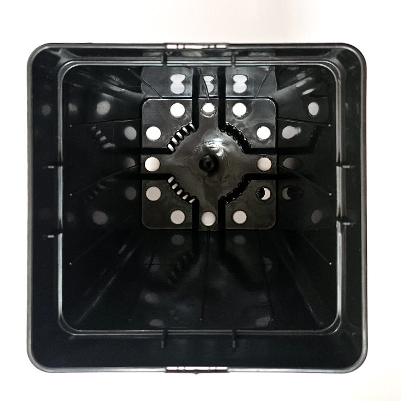 Viereckiger Plastiktopf - Schwarz - 3.5L - Platinium