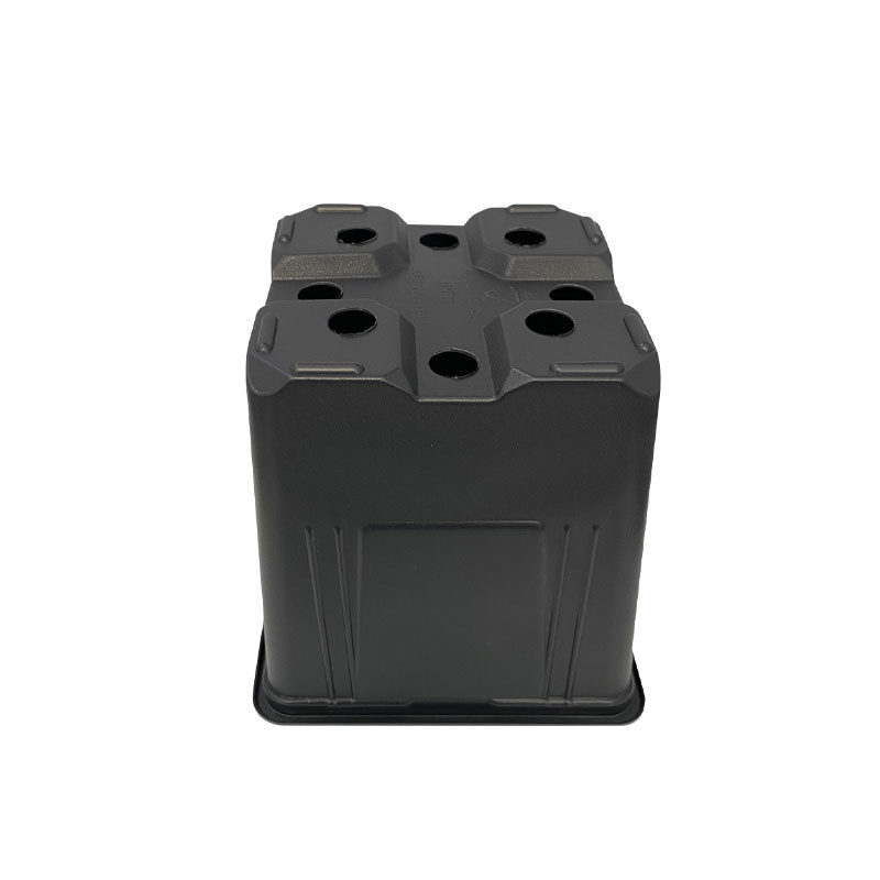 Quadratischer Topf - 11x11x12 cm - 0,7L - Schwarz