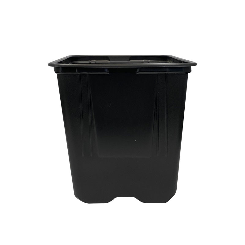 Bote cuadrado - 11x11x12 cm - 0.7L - Negro