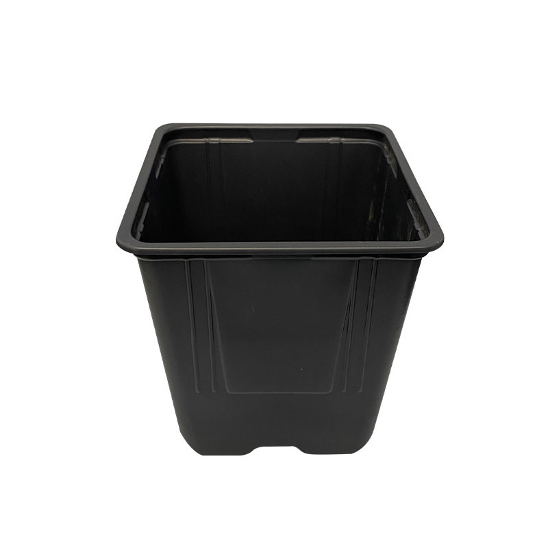 Quadratischer Topf - 11x11x12 cm - 0,7L - Schwarz