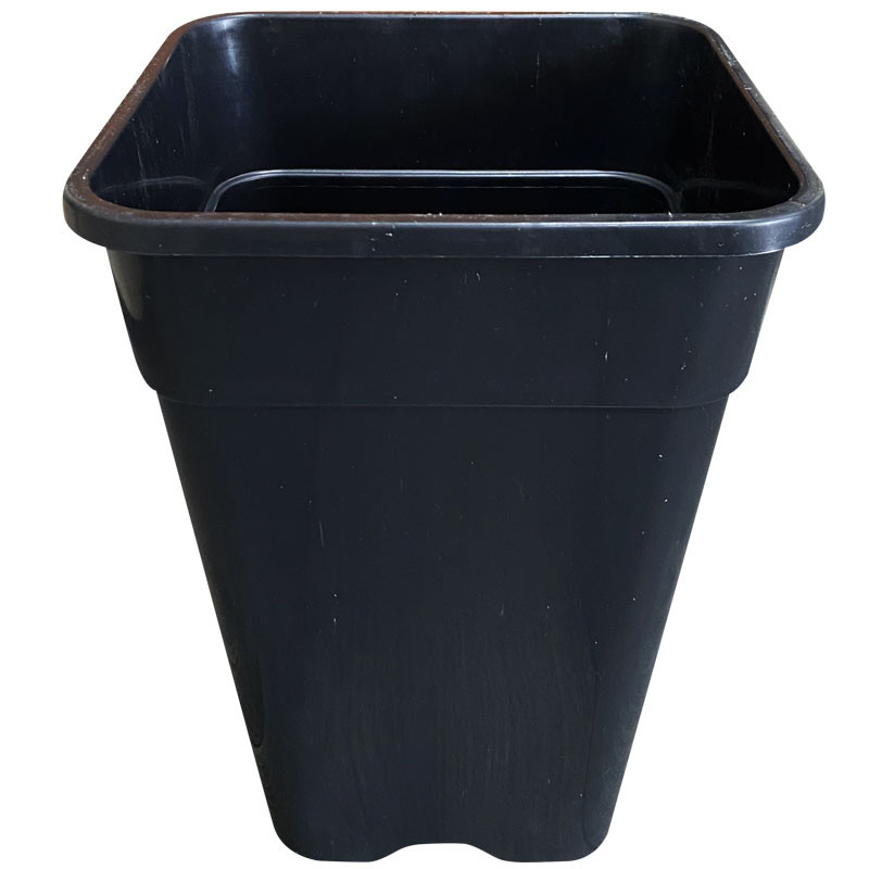 Quadratischer Topf - 20x20x27 cm - 7L - Schwarz