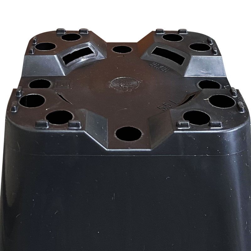 Quadratischer Topf - 20x20x27 cm - 7L - Schwarz