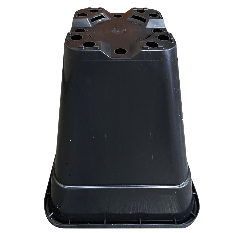 Quadratischer Topf - 20x20x27 cm - 7L - Schwarz