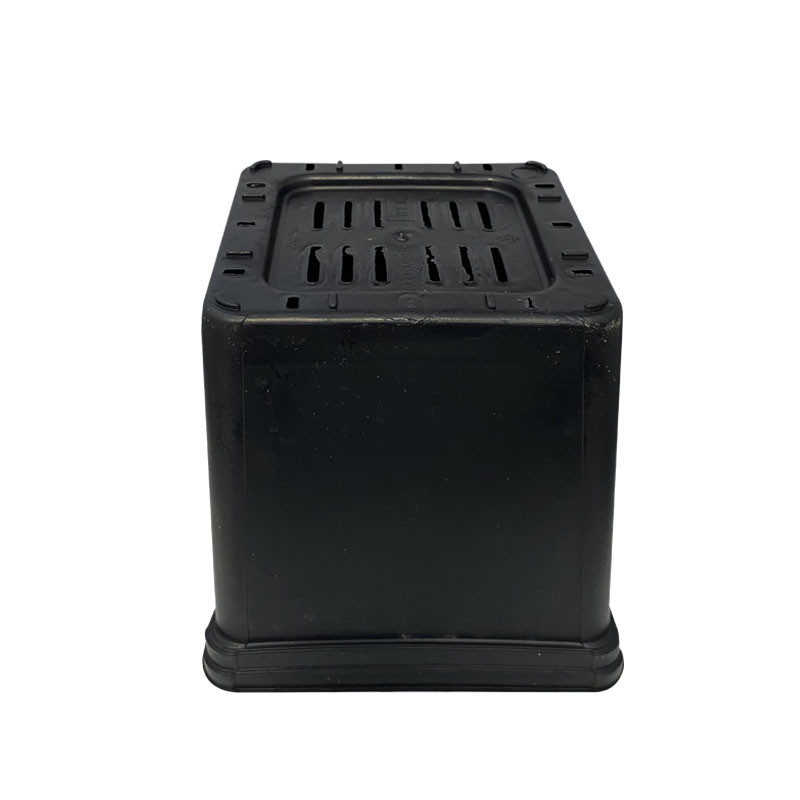 Vierkante pot - 14.5x13x13 cm - 1.65L - Zwart