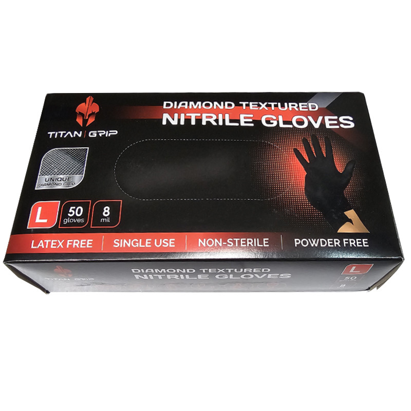 Box mit 50 Nitrilhandschuhen - Größe M - Schwarz